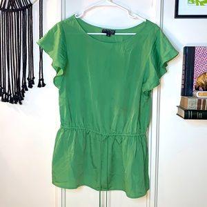 🍍The Webster Miami at Target green drawstring waist flutter sleeve top size L